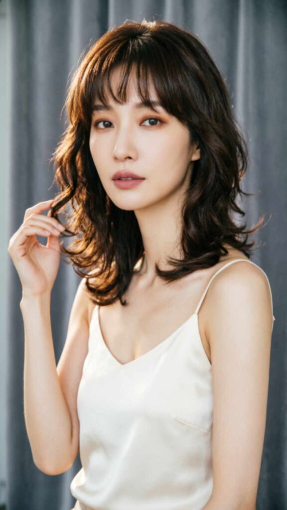 Wavy Medium Layers with Curtain Bangs