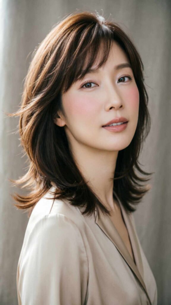 Layered Hair with Feathered Side Bangs