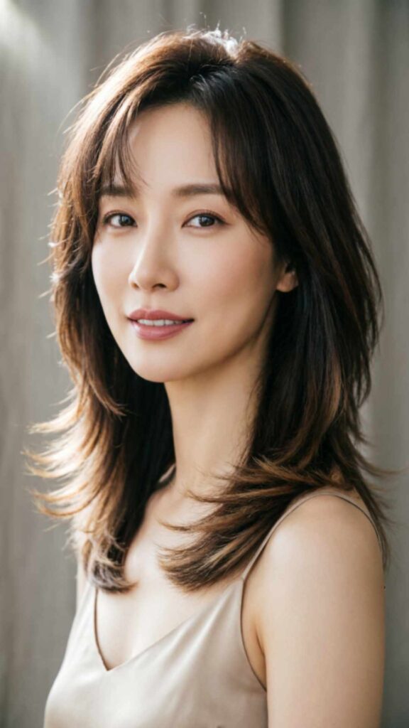 Layered Hair with Wispy Side Bangs