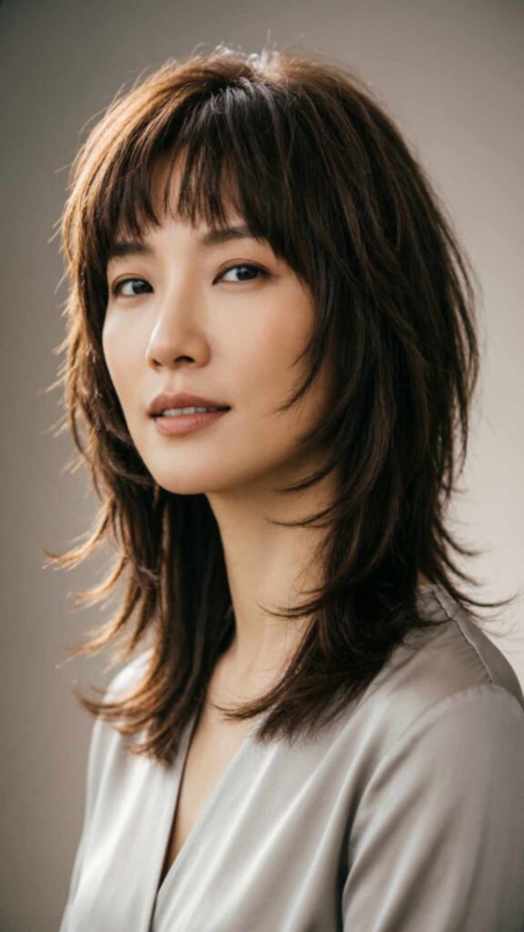 Layered Hair with Choppy Bangs