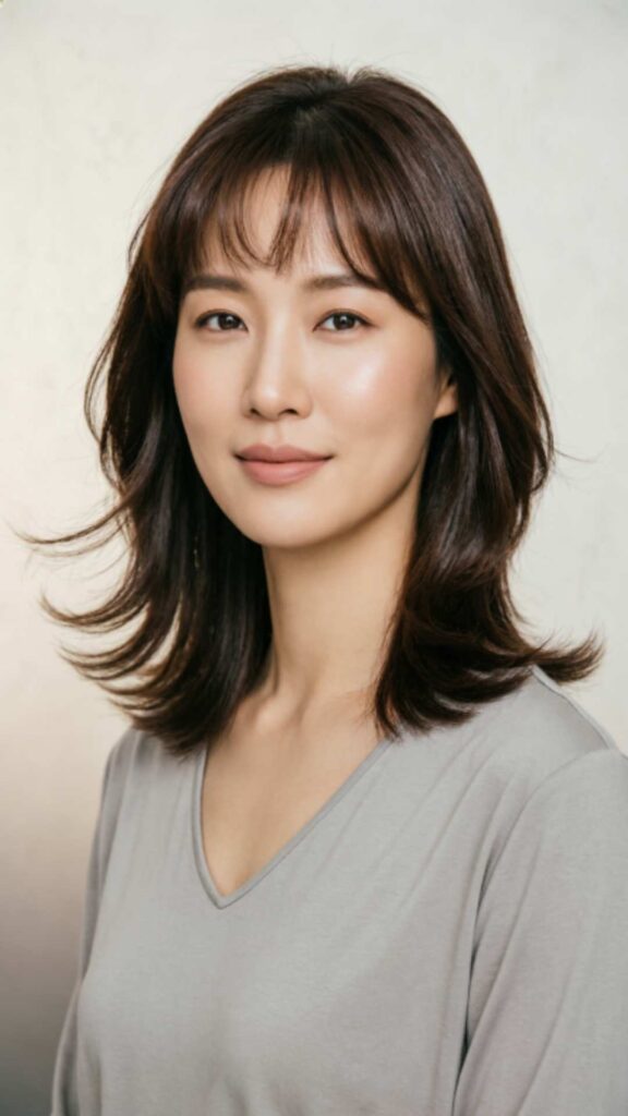 Layered Haircut with Feathered Bangs