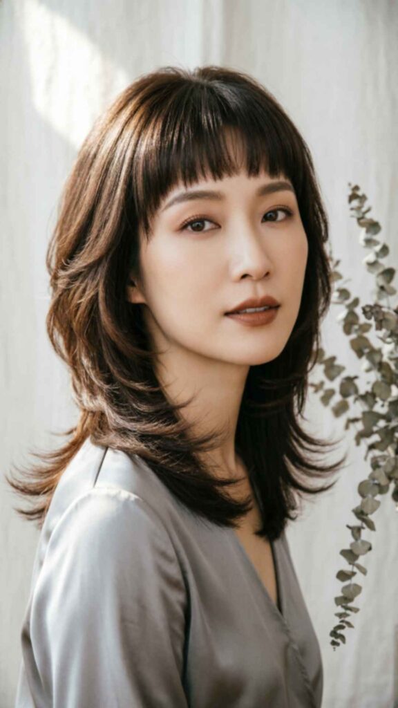 Classic Layered Cut with Blunt Bangs