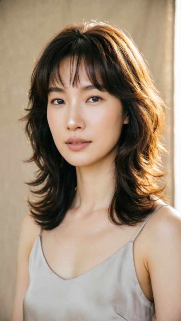 Wavy Layered Hair with Micro Bangs