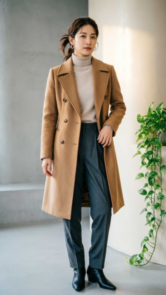 Peacoat with Pleated Trousers