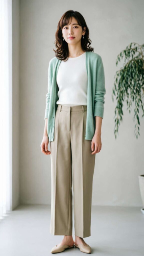 Sleeveless Top with Lightweight Cardigan