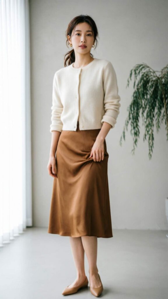 Cropped Sweater with High-Waist Skirt