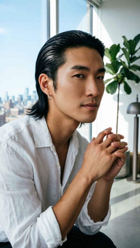 Long Slicked Back Hair