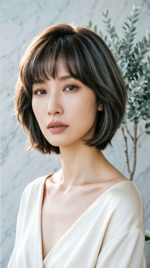Modern Pixie With Long Bangs