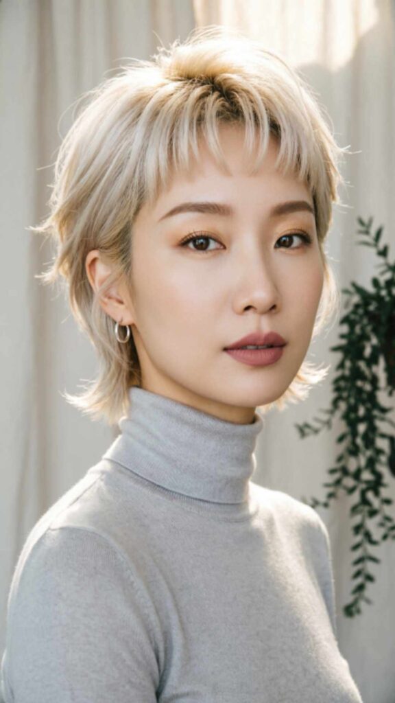 Platinum Pixie With Bangs