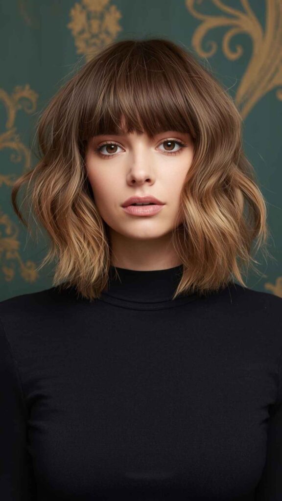 Shag Haircut With Curtain Bangs