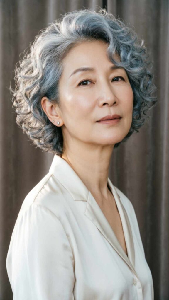 Curly Short Gray Hairstyle