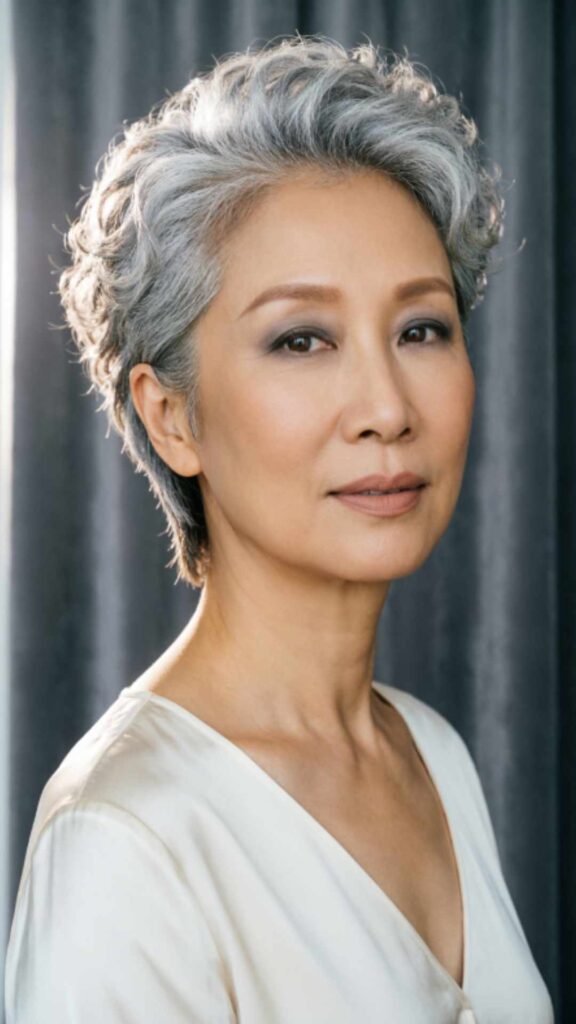 Short Gray Hair With Undercut