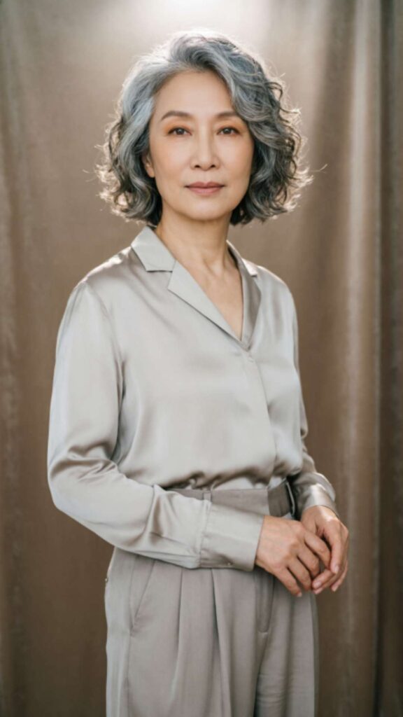 Soft Layered Gray Bob