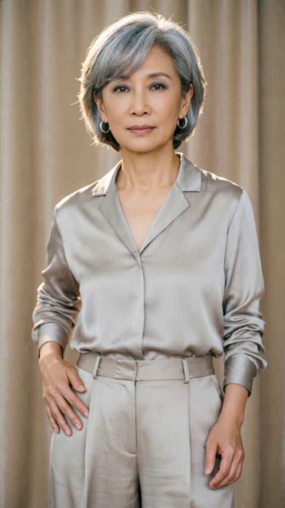 Short Gray Bob With Bangs