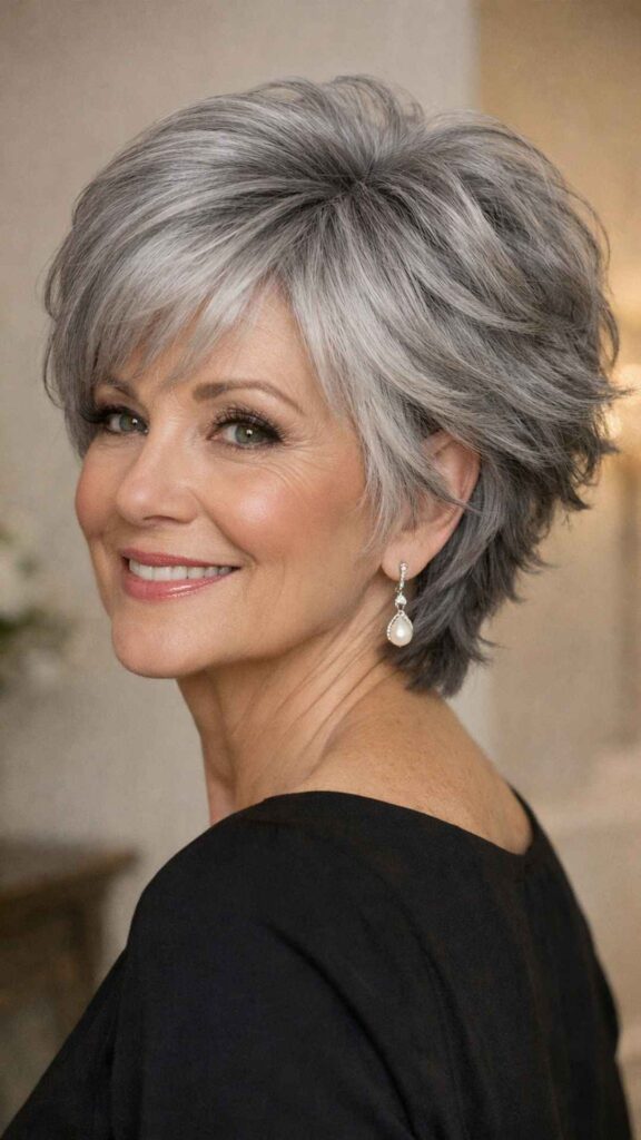 Voluminous Layered Gray Cut