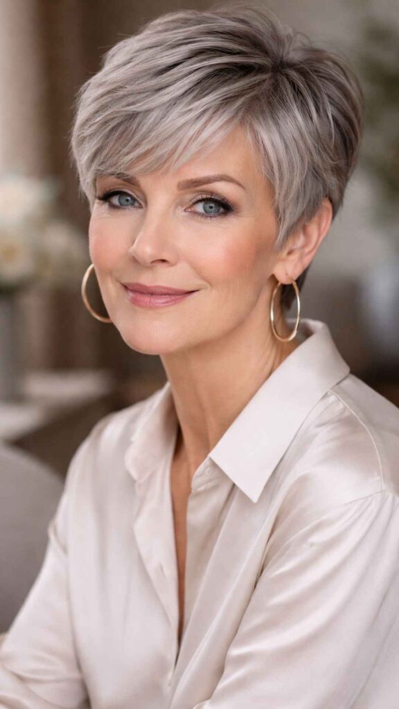 Cropped Gray Hairstyle
