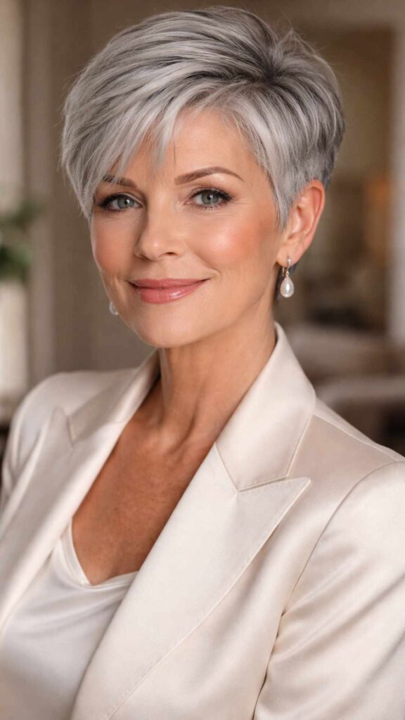 Short Gray Hair With Tapered Sides
