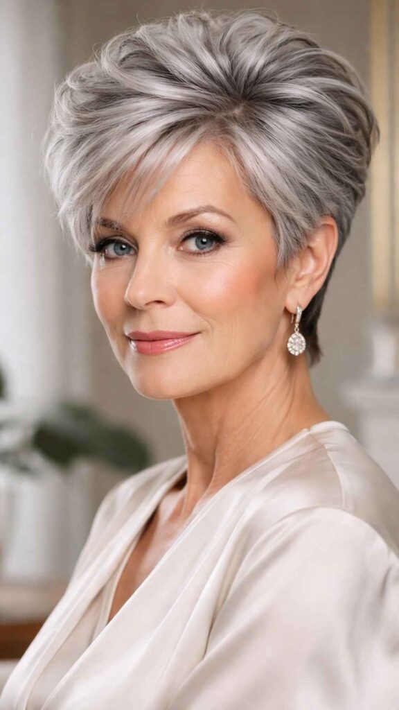 Short Gray Hair With Volume on Top
