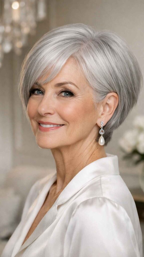 Elegant Short Silver Bob