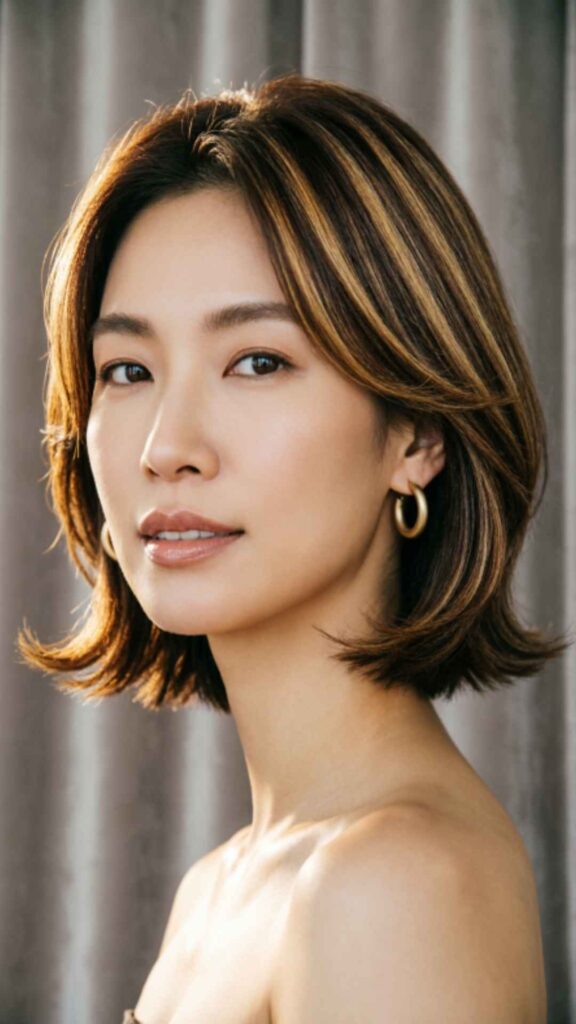 Short Layered Bob With Highlights