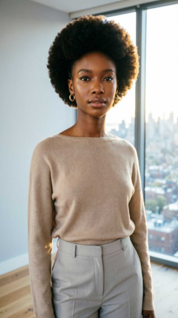 Short Afro with Taper