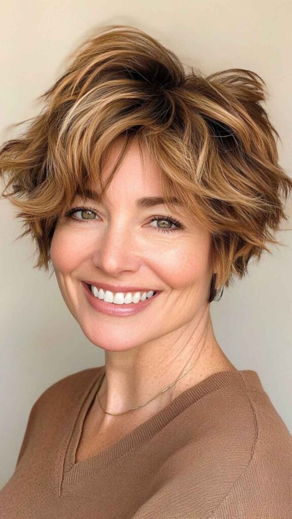 Short Layered Haircut with Volume Crown