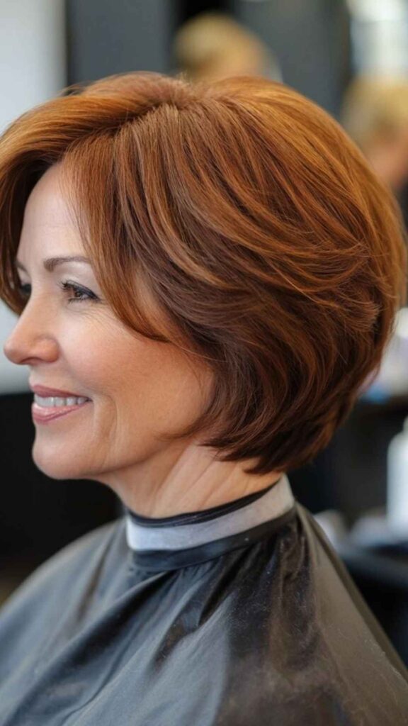 Short Layered Haircut with Deep Side Part