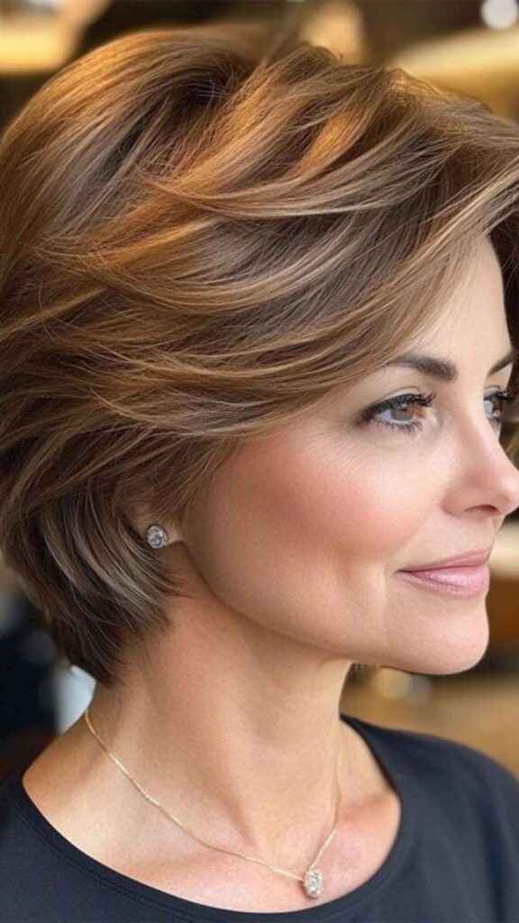 Short Layered Haircut with Natural Finish