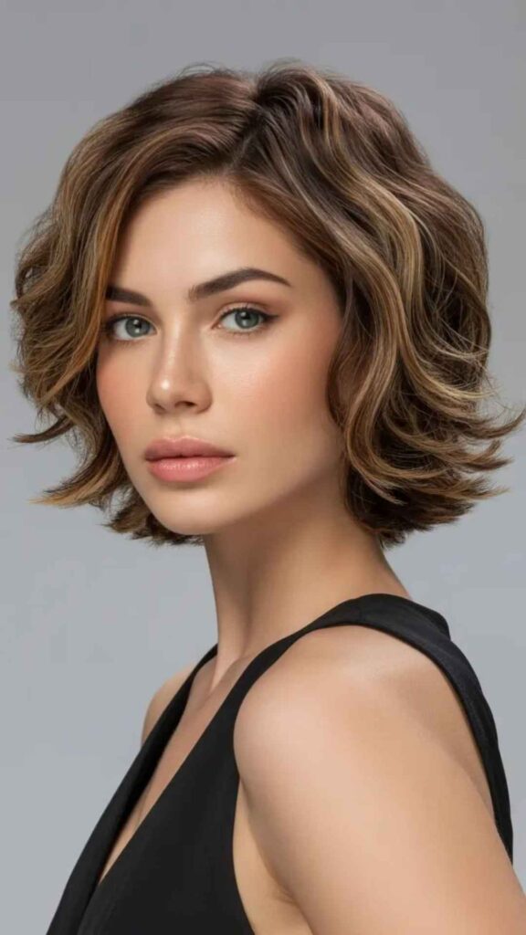 Short Layered Haircut with Soft Waves