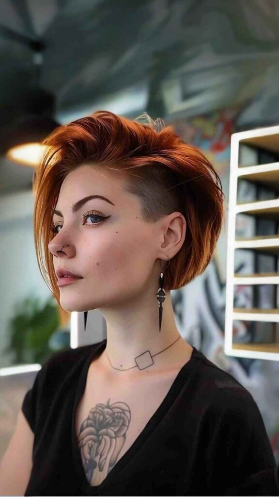 Short Layered Bob with Undercut