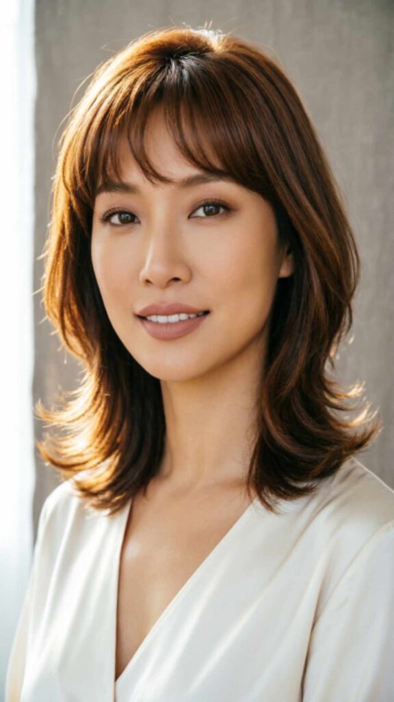 Shoulder-Length Layers with Bangs