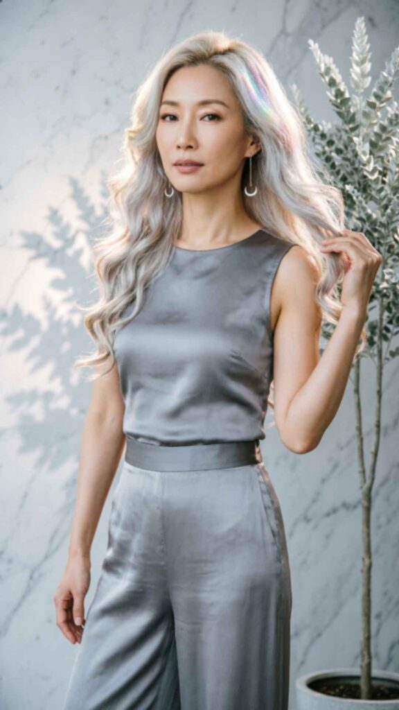 Wavy Silver Hair