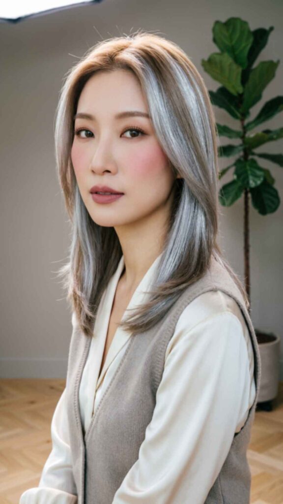 Silver Face-Framing Highlights