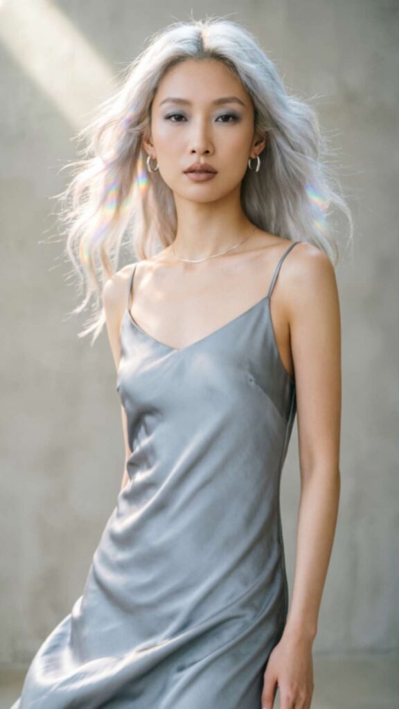 Silver Feathered Hair