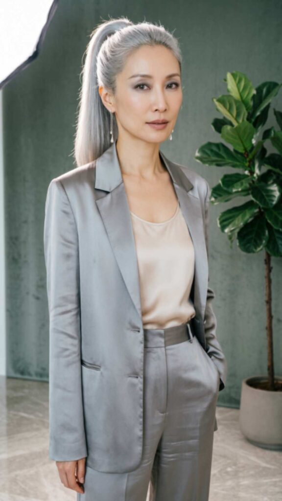 Silver Ponytail Style