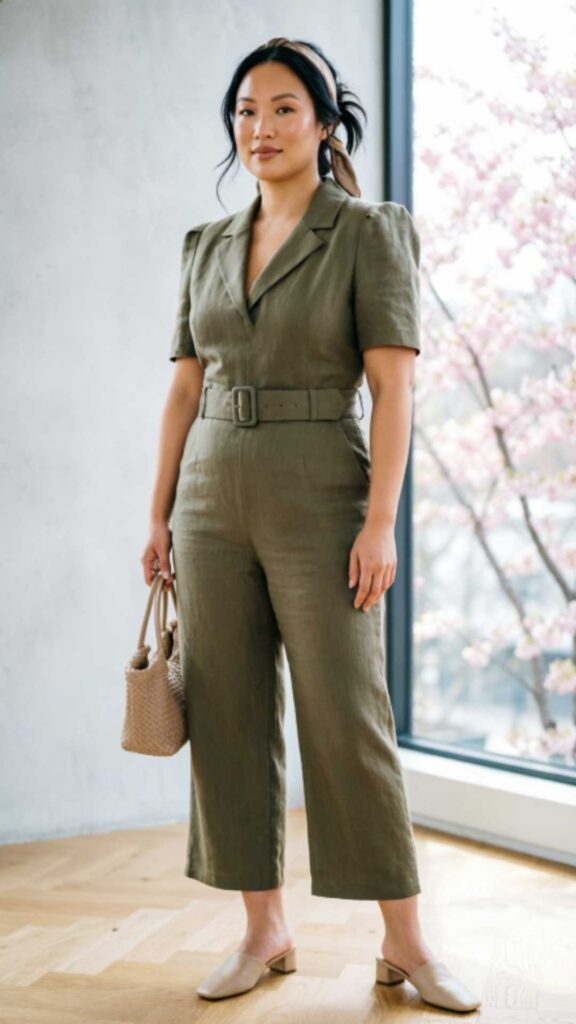 Jumpsuit with Belted Waist