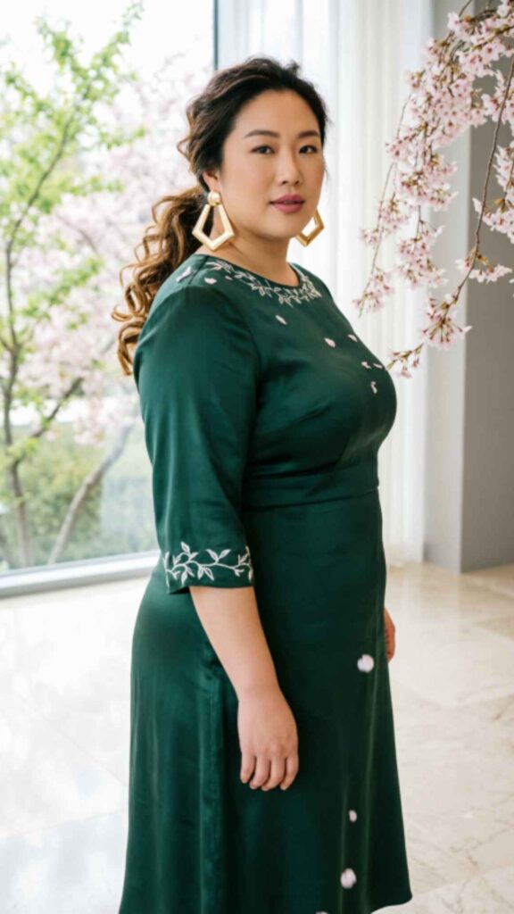 Peplum Dress with Statement Earrings