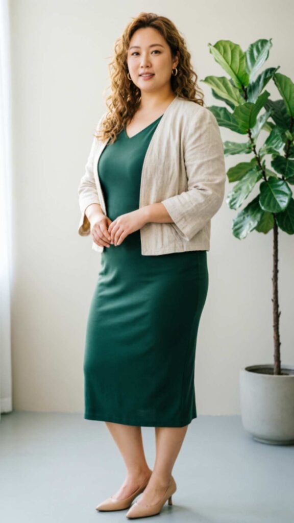 Shift Dress with Lightweight Jacket