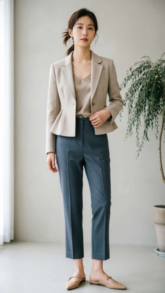 Cropped Blazer with Ankle Pants