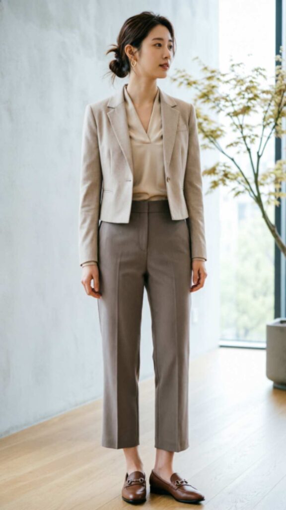 Cropped Trousers with Loafers