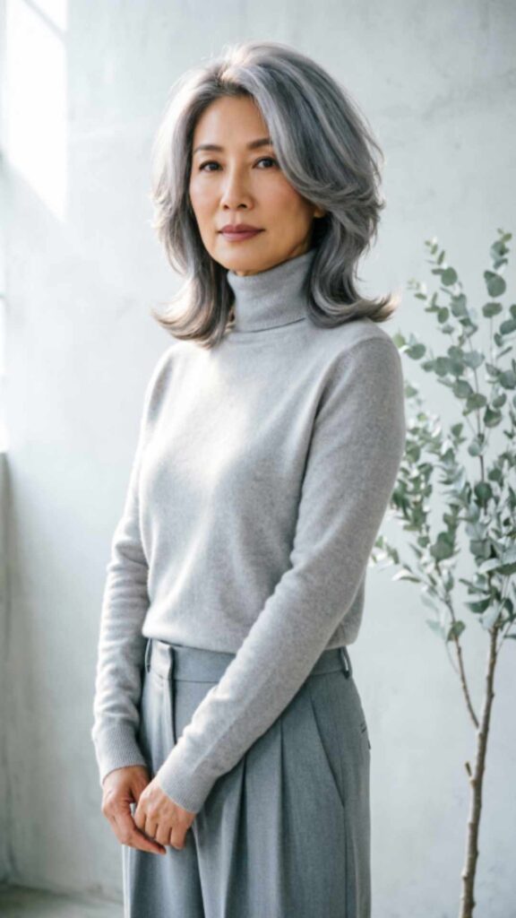 Layered Gray Lob (Long Bob)