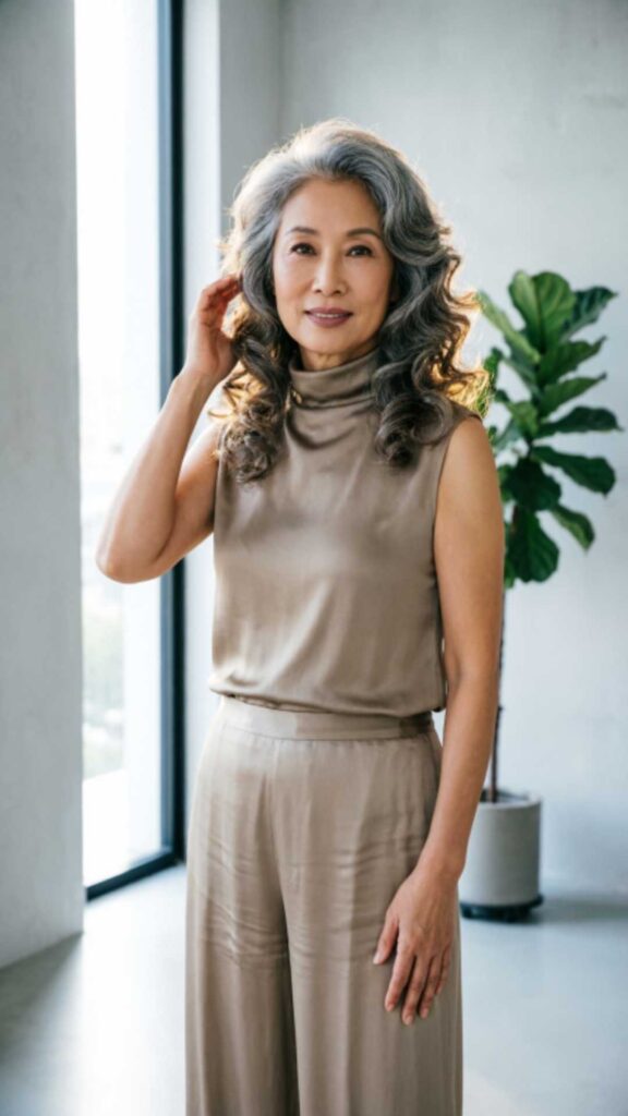 Voluminous Gray Curls