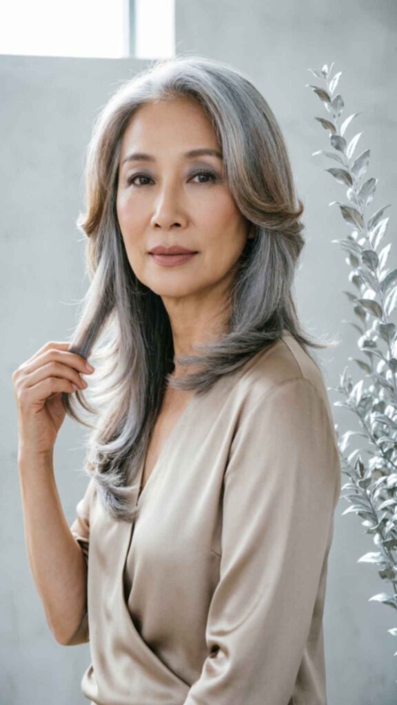 Long Gray Hair with Layers