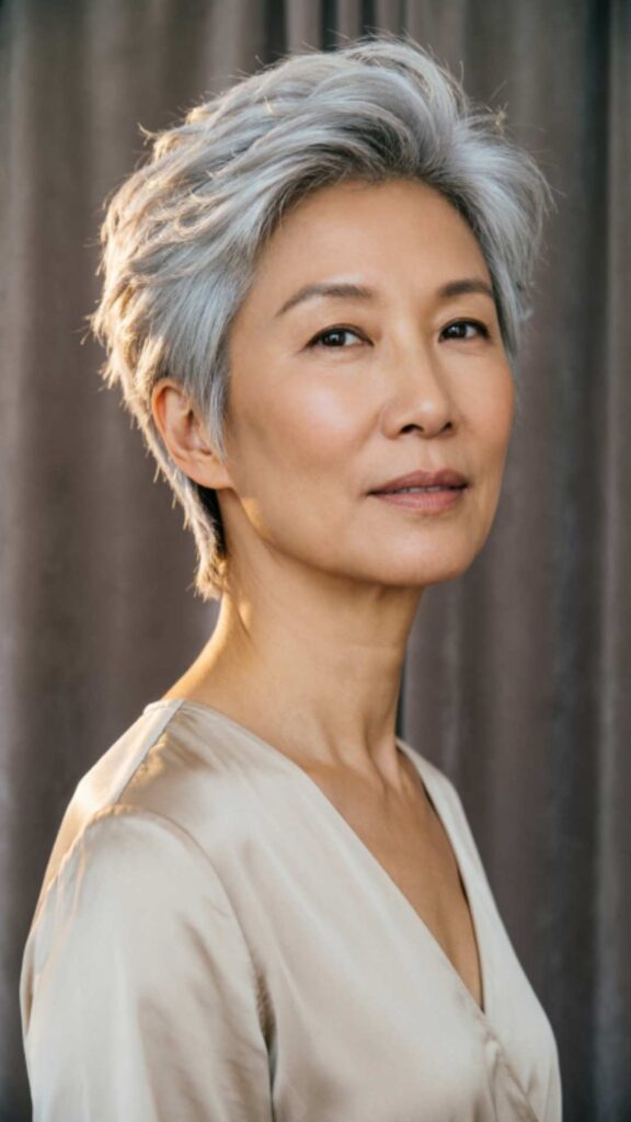 Gray Hair with Soft Curls