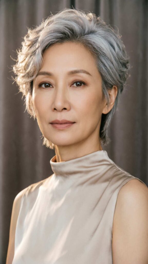 Layered Bob with Gray Highlights