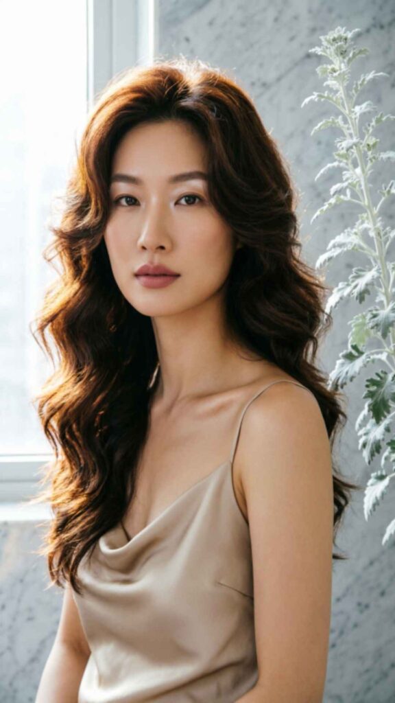 Long Wavy Hair with Layers Around Face