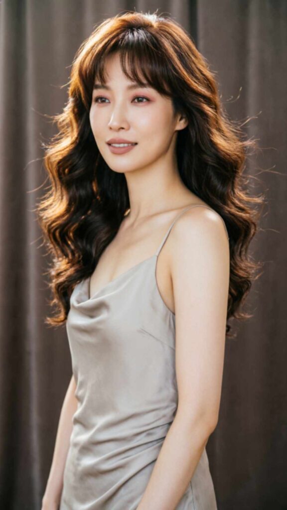 Long Hair with Layers and Curtain Bangs