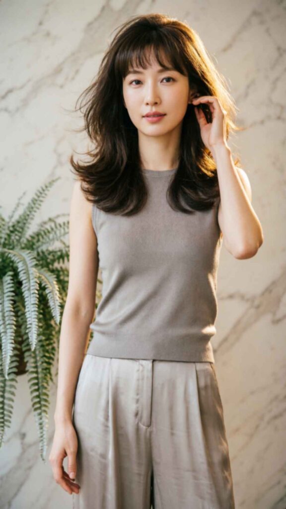 Long Layers With Curtain Bangs