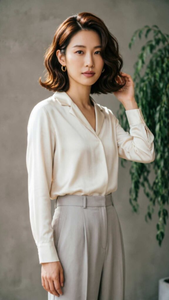 Wavy Bob with Side Part
