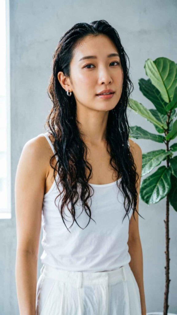 Wet Wavy Hair with Volume